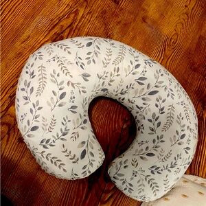 Boppy Gray Leaf Pattern Nursing Pillow
